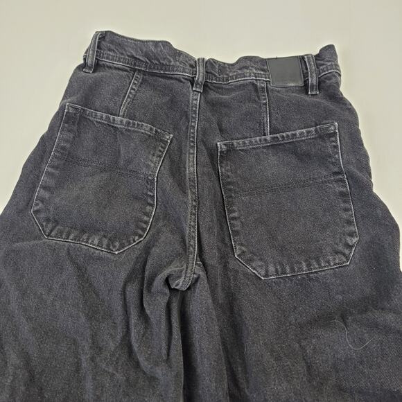 We The Free High Waisted Wide Leg Crop Jeans Womens 27 Black Button Fly Flare - Picture 14 of 14